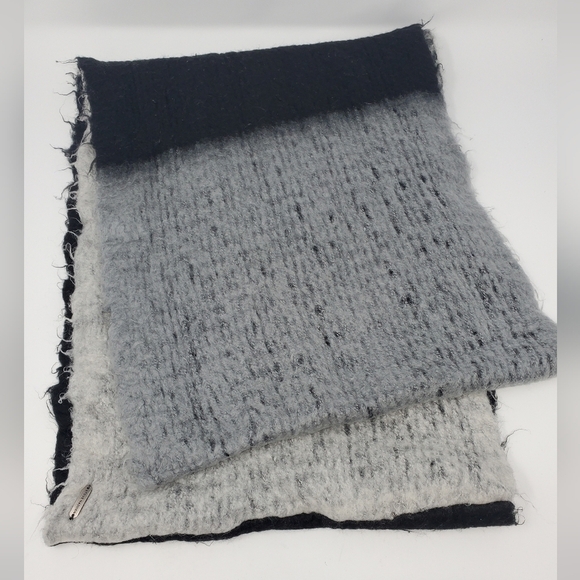 STEVE MADDEN OVERSIZE INFINITY SCARF MIXED PRINT BLACK CHARCOAL GREY WOMEN OS - Picture 7 of 12